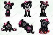 Whimsical Valentine Black Dog Bundle, an Illustration by Creative Art (Thumbnail 5 of 9)