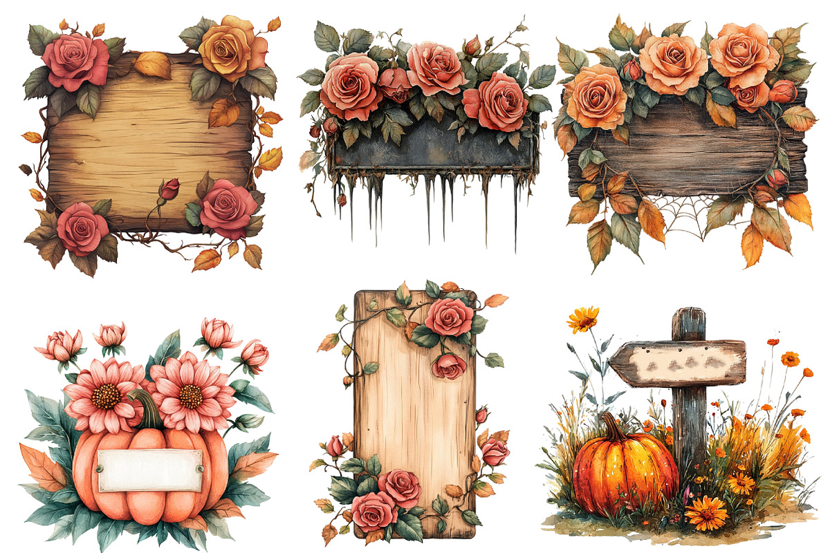 Halloween Floarl Signs Clipart, an Illustration by Designworld (Photo 5 of 6)