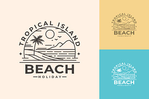Tropical Island Beach Holiday Logo, a Branding & Logo Template by Saba Vector