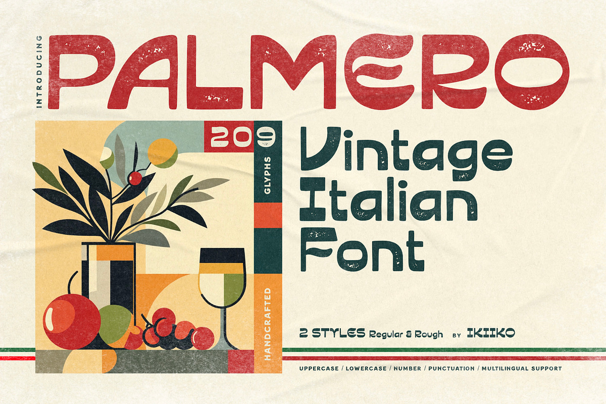 Palmero - Vintage Italian Font, a Sans Serif Font by ikiiko (Photo 1 of 7)