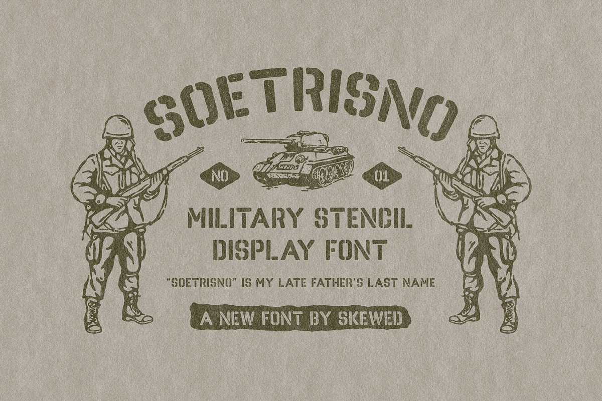 SOETRISNO Stencil, a Handwritten Font by Skewed Studio (Photo 2 of 4)