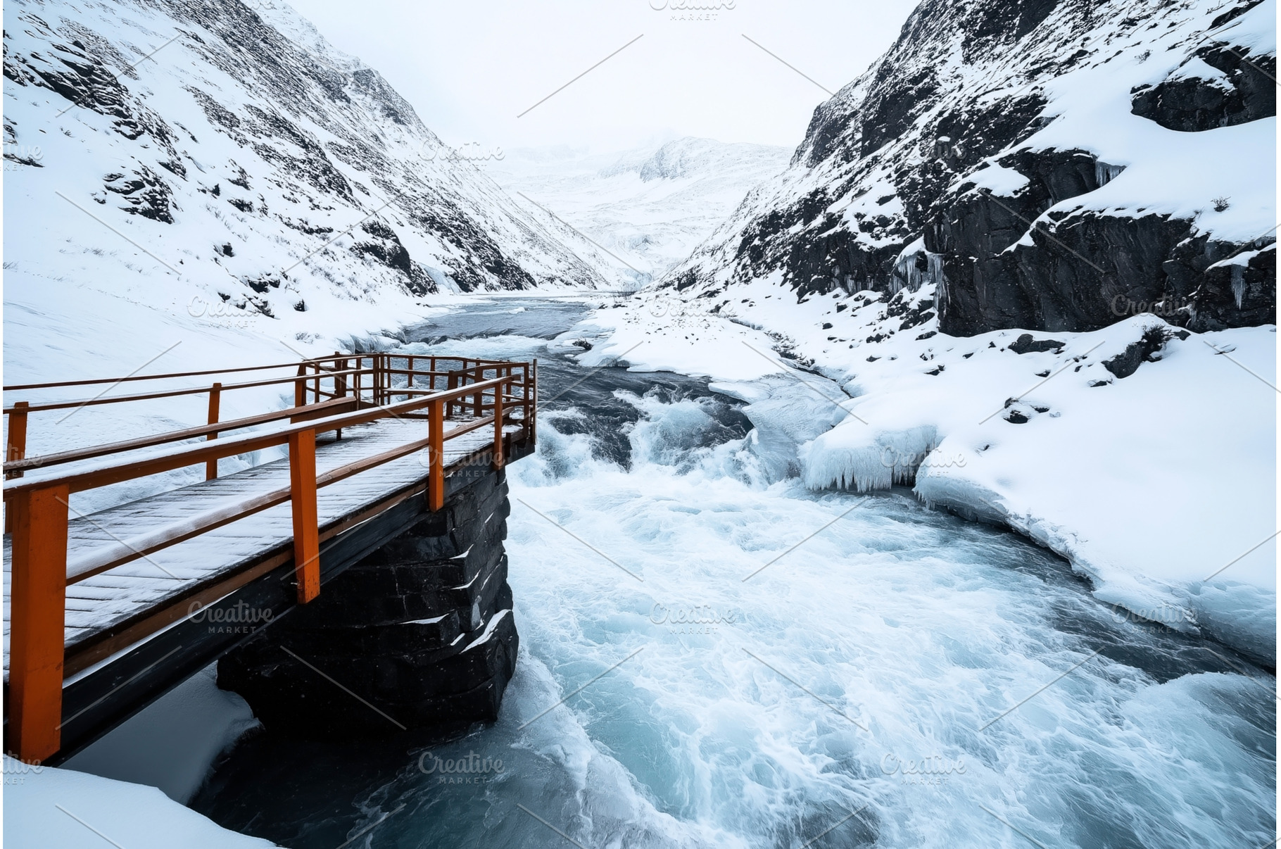 Snow-covered mountains with a wooden, an Animal Photo by Sergey Kotenev