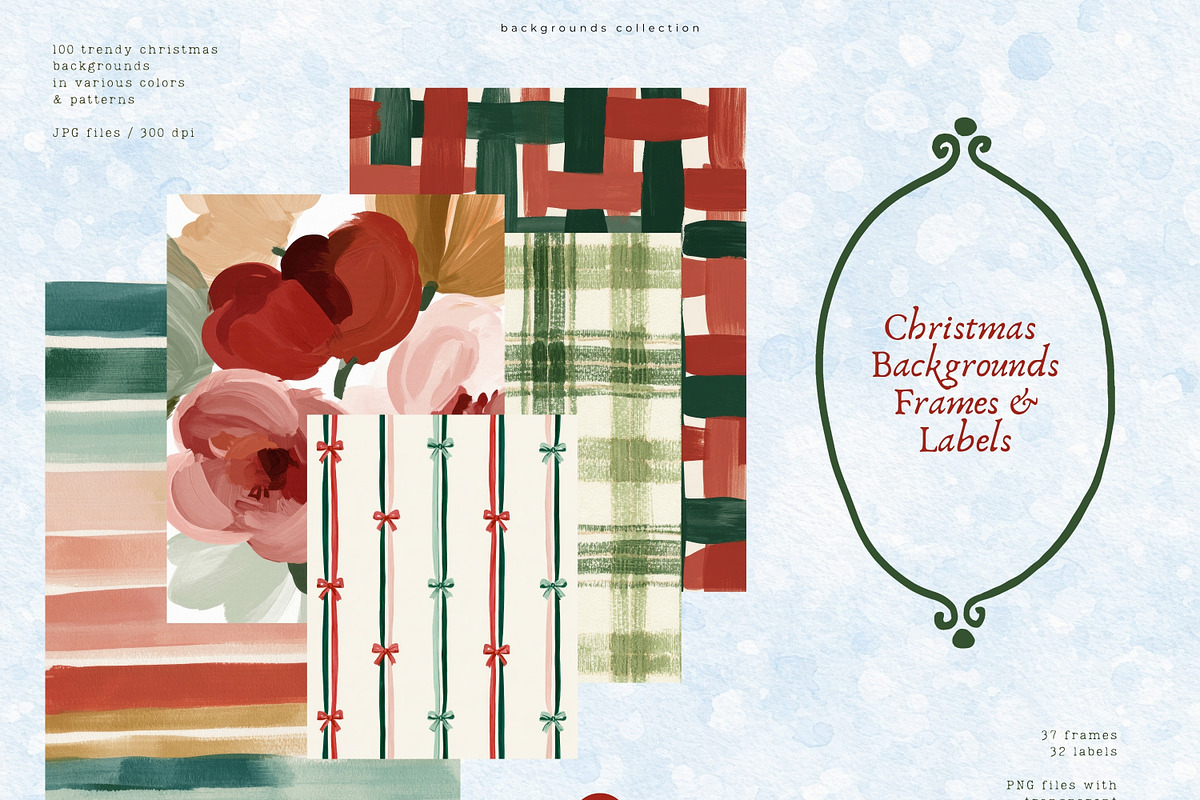 Christmas Backgrounds Frames Labels, a Background Graphic by PeDe Designs (Photo 7 of 16)