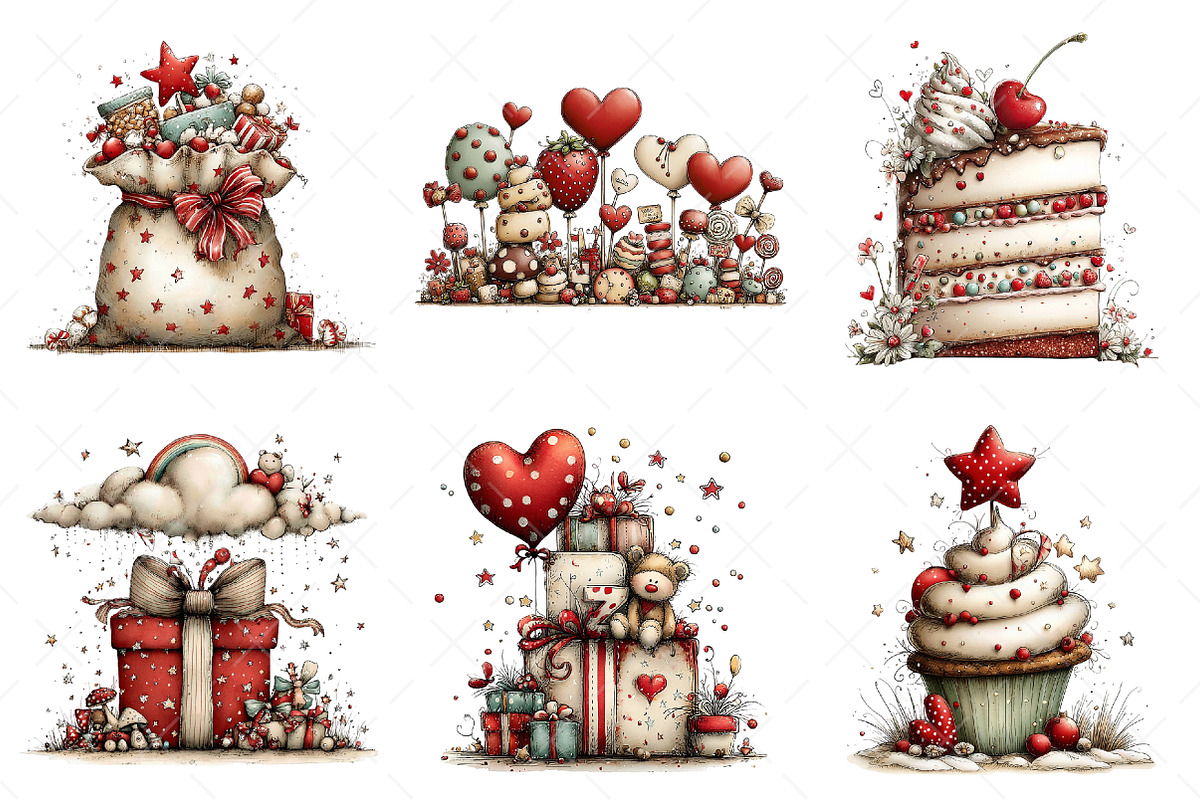 Whimsical Birthday Clipart Birthday, an Illustration by Craft Nest (Photo 5 of 11)