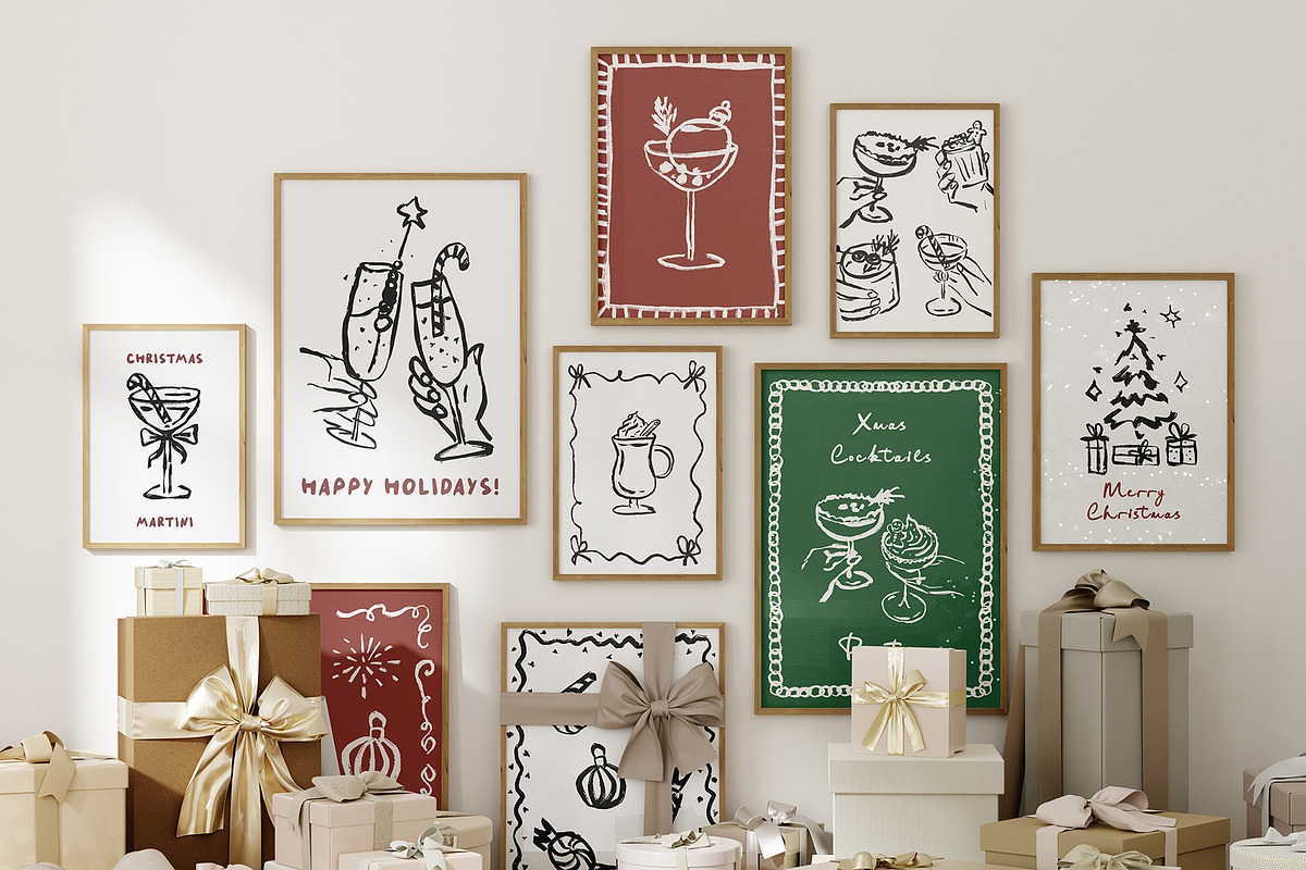 Whimsical Christmas Cocktails, a Food Illustration by Teresa Art Store (Photo 4 of 9)