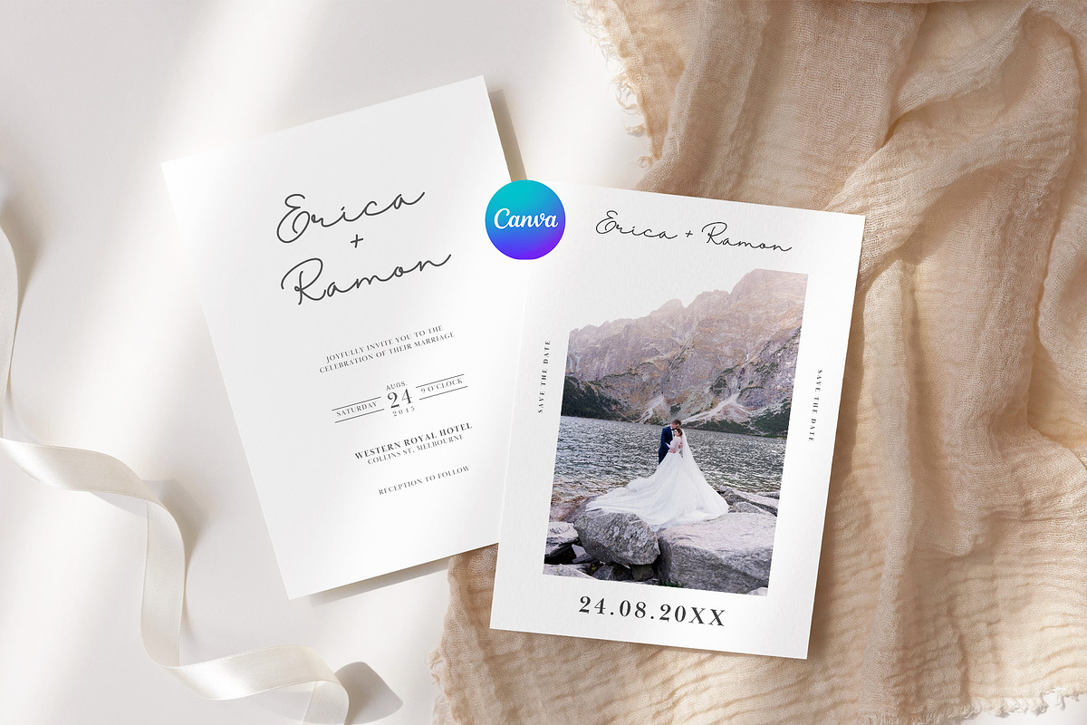 Minimalist Wedding Invitation Card, an Invitation Template by kin9candra (Photo 1 of 8)