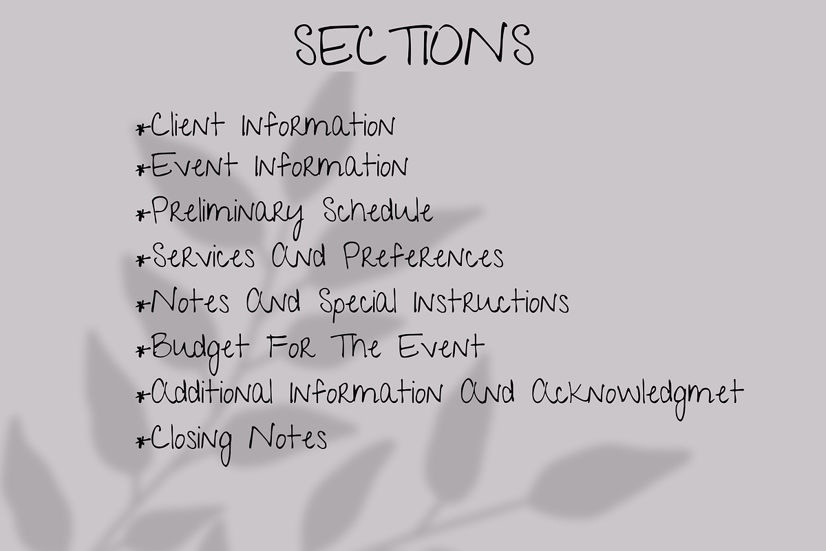 EVENT PLANNER INTAKE FORM, a Marketing Template by Daring Digies