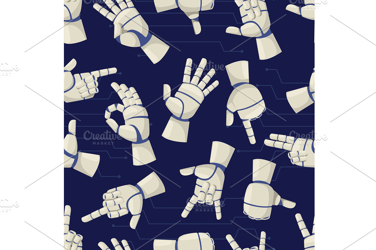 Robotic arms or prostheses with, a Technology Illustration by Vectorbuum