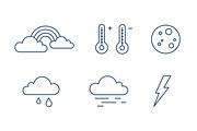 Weather forecast icons, line art set, an Outline Icon by Good Studio (Thumbnail 3 of 7)