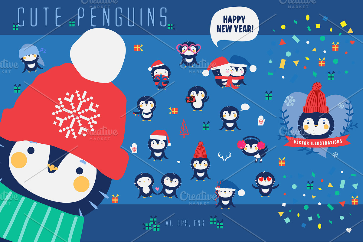 Cute Penguins, an Animal Illustration by Alena (Photo 1 of 6)