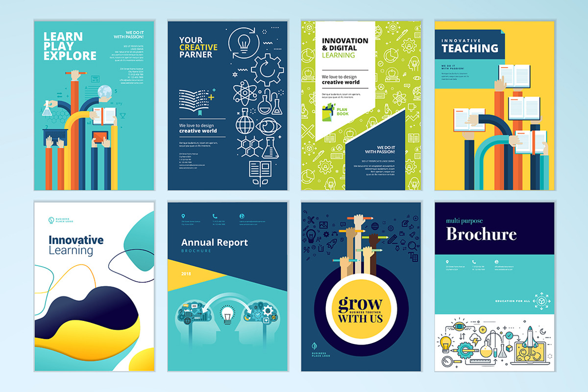 Brochure cover designs for education, a Background Graphic by PureSolution