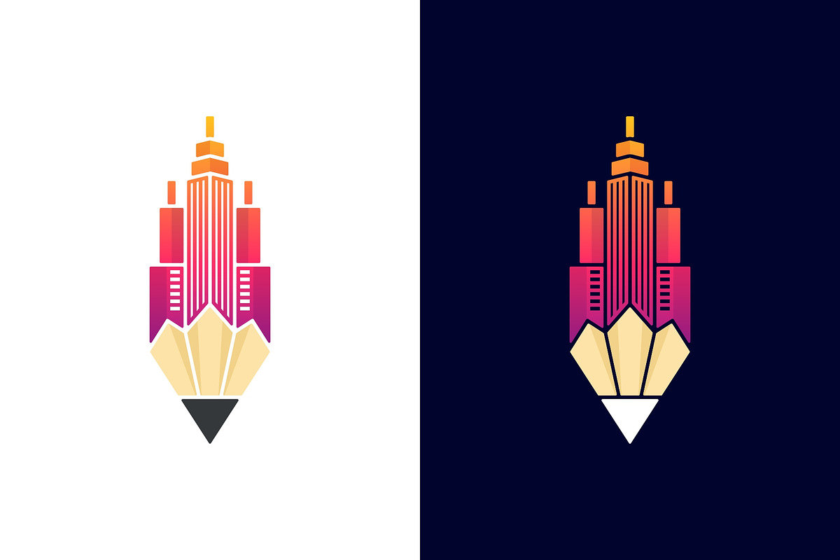 Modern Gradient City Pencil Logo, a Branding & Logo Template by Artnivora.Std (Photo 3 of 3)