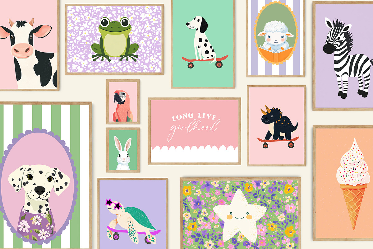 Girls Nursery Prints Bundle, a Background Graphic by Artemsky (Photo 6 of 13)
