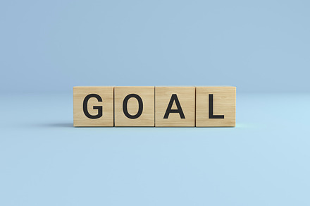 Goal word made with wooden cube., a Business Photo by Zama Studio