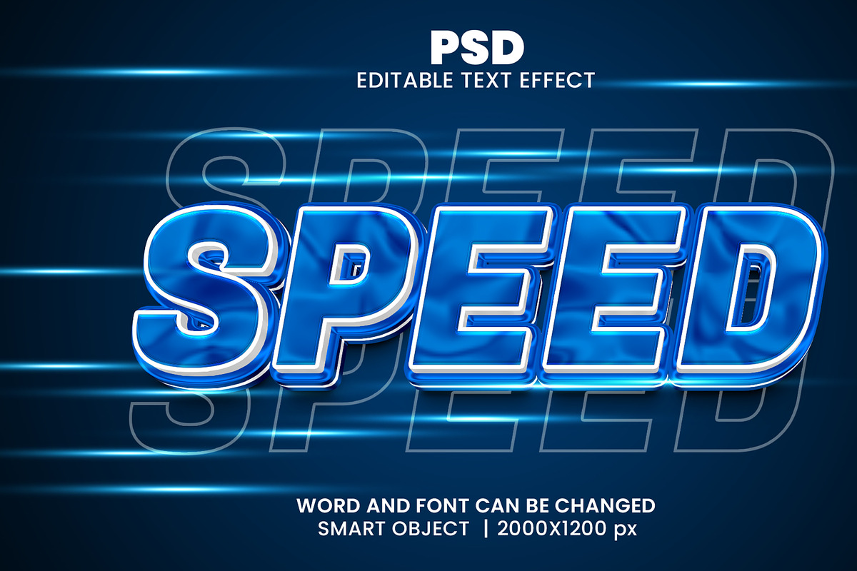 Speed Motion Blue 3d Text Effect, a Layer Style Add-On by bdrobin