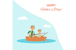 Happy father day greeting card