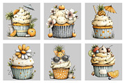 Watercolor Summer Cupcake Clipart, an Illustration by Black Bird Studio (Thumbnail 5 of 5)