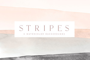 6 Watercolor Backgrounds-Stripes