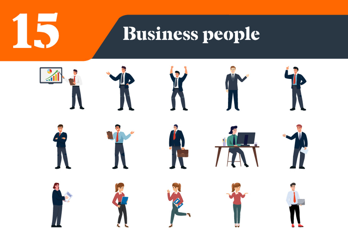 Business People Illustrations Bundle, a Person Illustration by EllaMaiyaali (Photo 2 of 3)