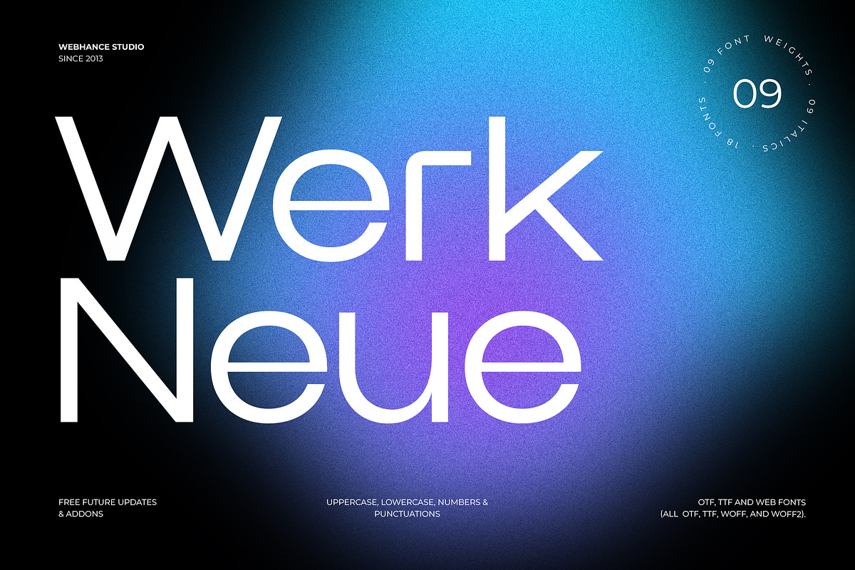 Werk Neue - A Modern Sans-serif Font, a Sans Serif Font by Webhance Studio (Photo 1 of 14)