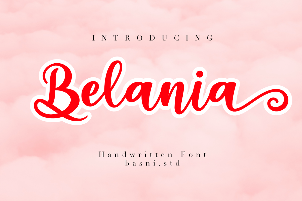 Belania a Handwritten Font, a Script Font by Basnistudio (Photo 1 of 5)