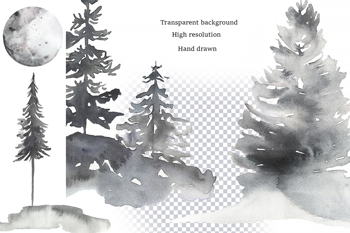 Watercolor Forest Collection, a Texture Illustration by MayaNavits (Photo 7 of 10)