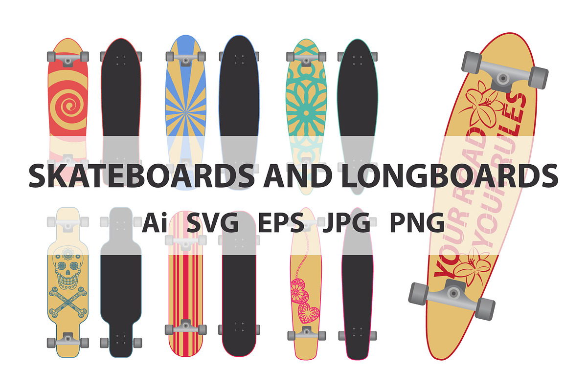 Skateboards and Longboards, an Object Graphic by dacascas