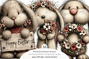 Whimsical Easter Bunny Clipart, an Illustration by SinaCreation (Thumbnail 1 of 11)