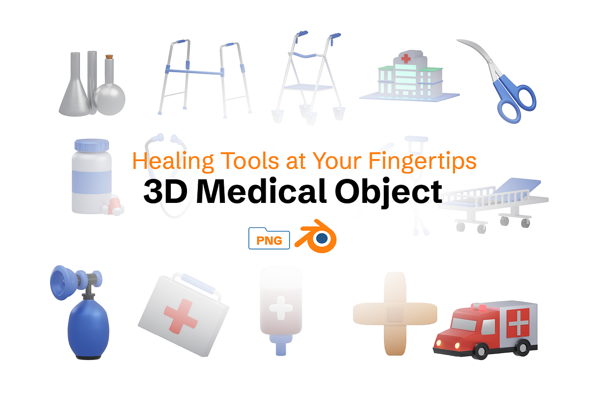 3D Medical & Healthcare Pack, an Object 3D Model by Dudukbersama (Photo 1 of 4)