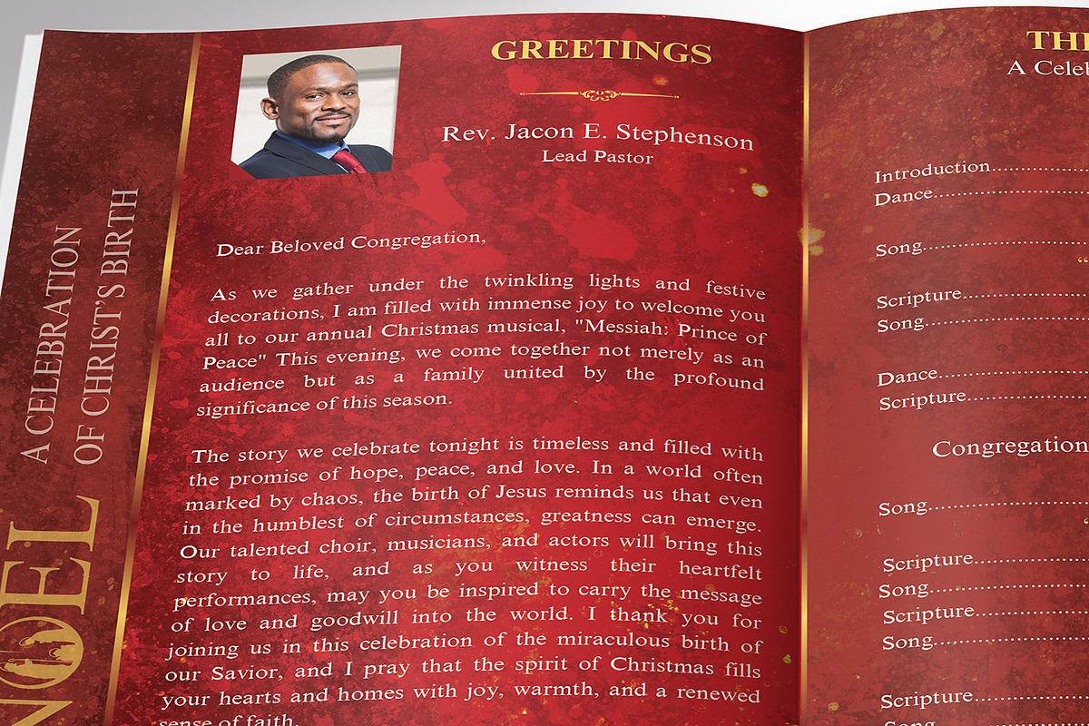 Noel Christmas Program Canva Templat, a Brochure Template by Godserv Designs (Photo 9 of 11)