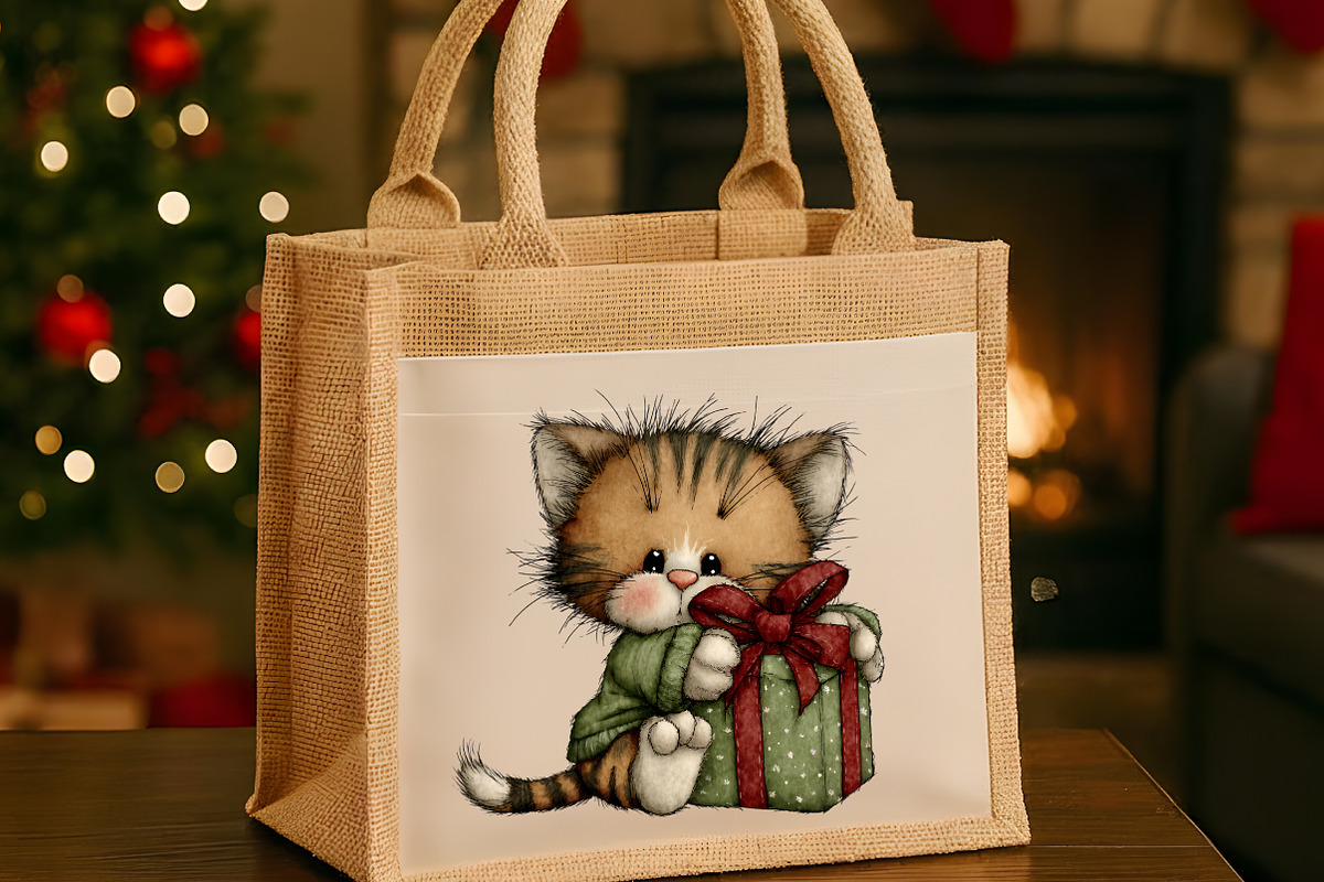 Whimsical christmas cat clipart, an Illustration by Designworld (Photo 5 of 6)