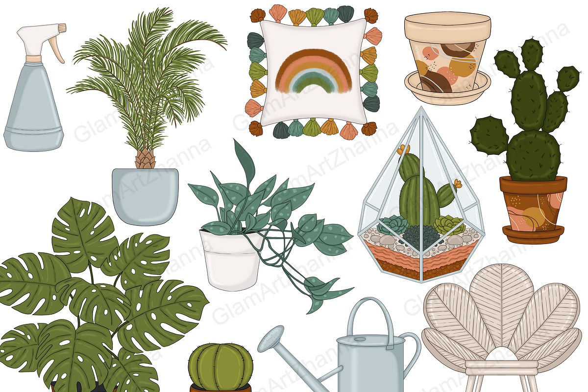Plant Lover Clipart, an Illustration by GlamArtZhanna (Photo 2 of 6)