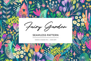 Fairy Garden - Floral Pattern, a Pattern Graphic by Velliniki