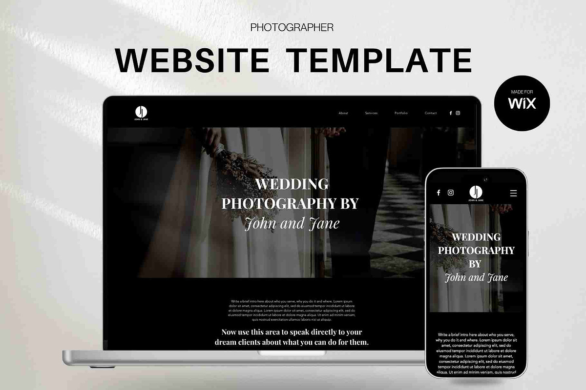 Wix Website Template - Photographer, a Wix Template by Evara Creative Agency (Photo 1 of 7)