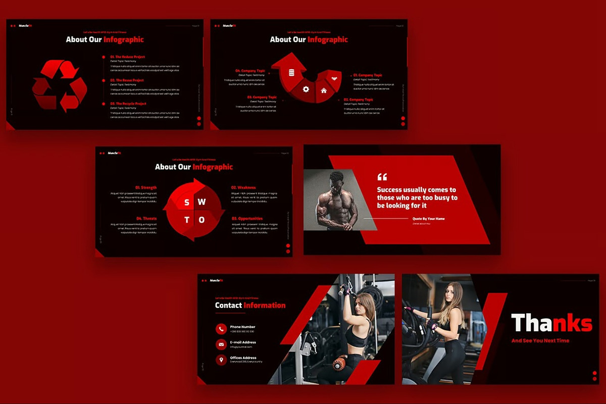 Musclefit - Gym & Fitness Powerpoint, a Presentation Template by Fit-tee (Photo 4 of 6)