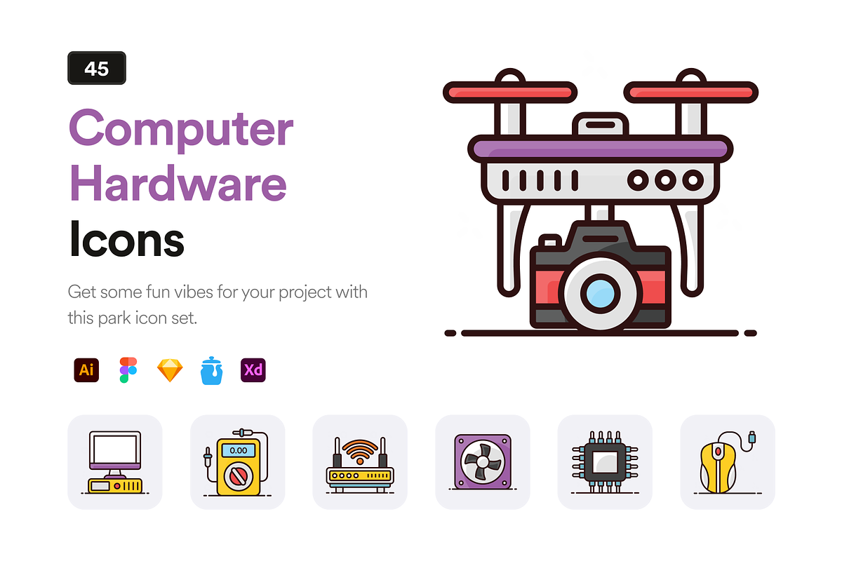 Computer Hardware Icons, a Duotone Icon by Brickclay (Photo 1 of 9)