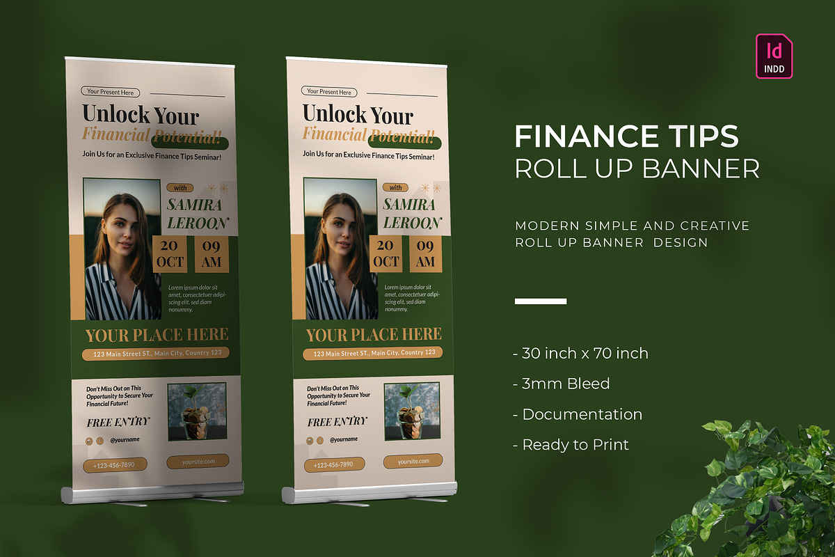 Finance Tips - Roll Up Banner, a Print Template by VUNIRA