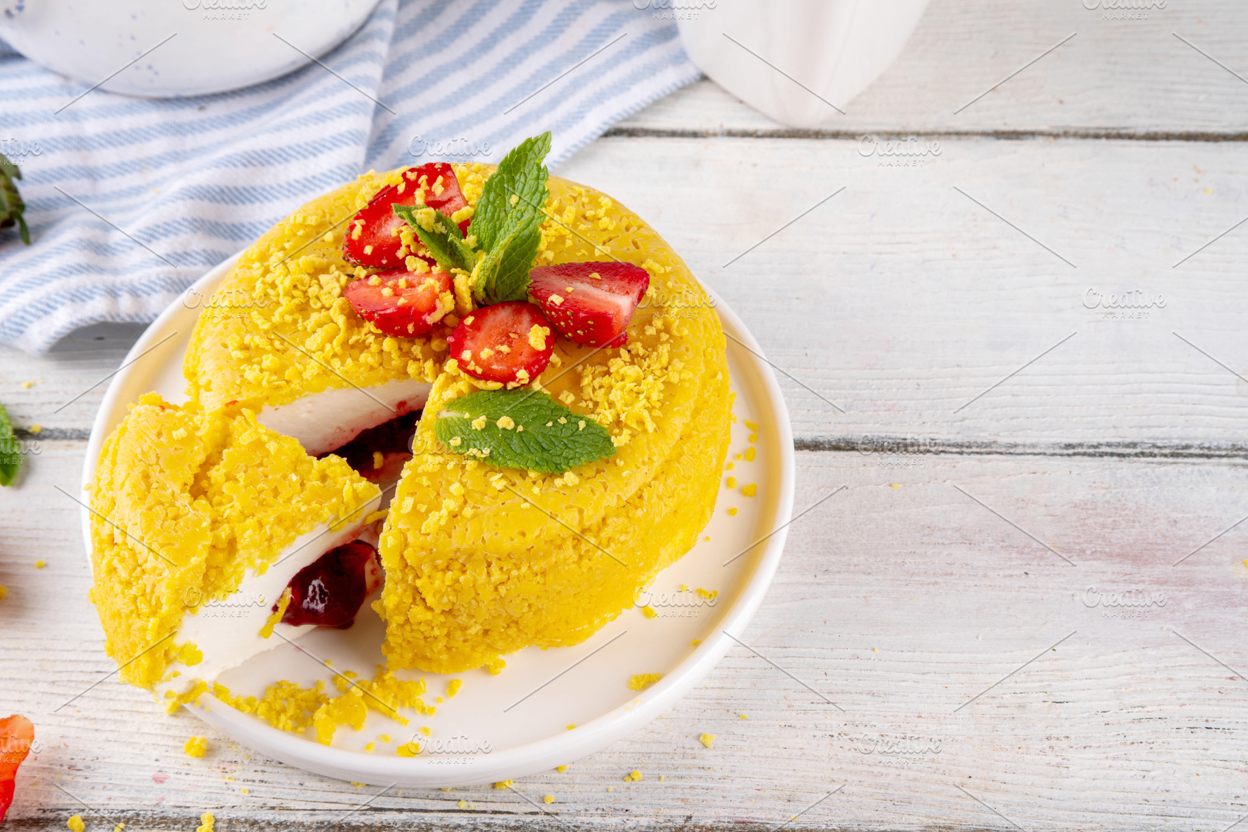 No-bake Upside Down Cheesecake, a Food & Drink Photo by Rimma