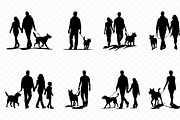 People Walking with Dog vector Set, an Animal Illustration by Gfx Expert Team (Thumbnail 3 of 3)