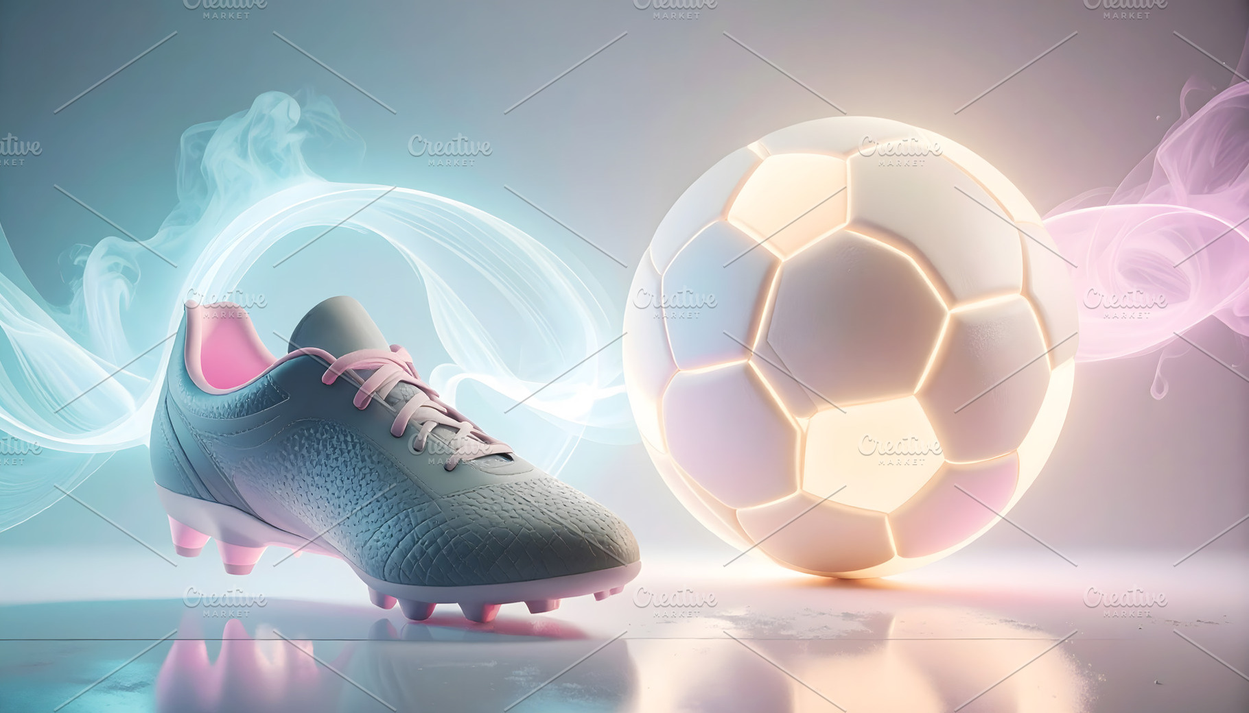 Soccer Cleat and Glowing Ball, a Sports & Recreation Photo by Stock Shape