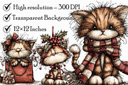 Festive Cat Winter Clipart, an Illustration by Libby Wishes (Thumbnail 6 of 8)