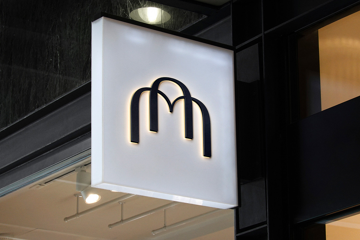 Logo Mockup Hanging White Box Sign, a Product Mockup by Asylab (Photo 1 of 5)