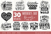 Mother's Day SVG bundle 30 designs, an Illustration by BlackCatsMedia (Thumbnail 1 of 3)