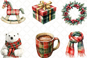 Red Green Plaid Christmas Clipart, an Illustration by Black Bird Studio (Thumbnail 5 of 6)