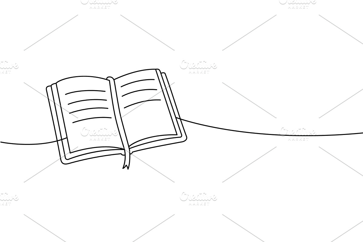 Open book with ribbon bookmark in, an Education Illustration by GraphiShop