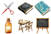Retro Back to School Clipart, a Seasonal Illustration by CitraGraphics (Thumbnail 3 of 3)