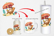 Summer Sloth Clipart, a Graphic by Artnoy (Thumbnail 4 of 5)