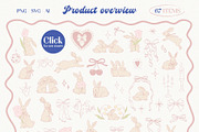 SWEET BUNNY hand drawn vector pack, an Animal Illustration by yabluko_draws (Thumbnail 2 of 7)