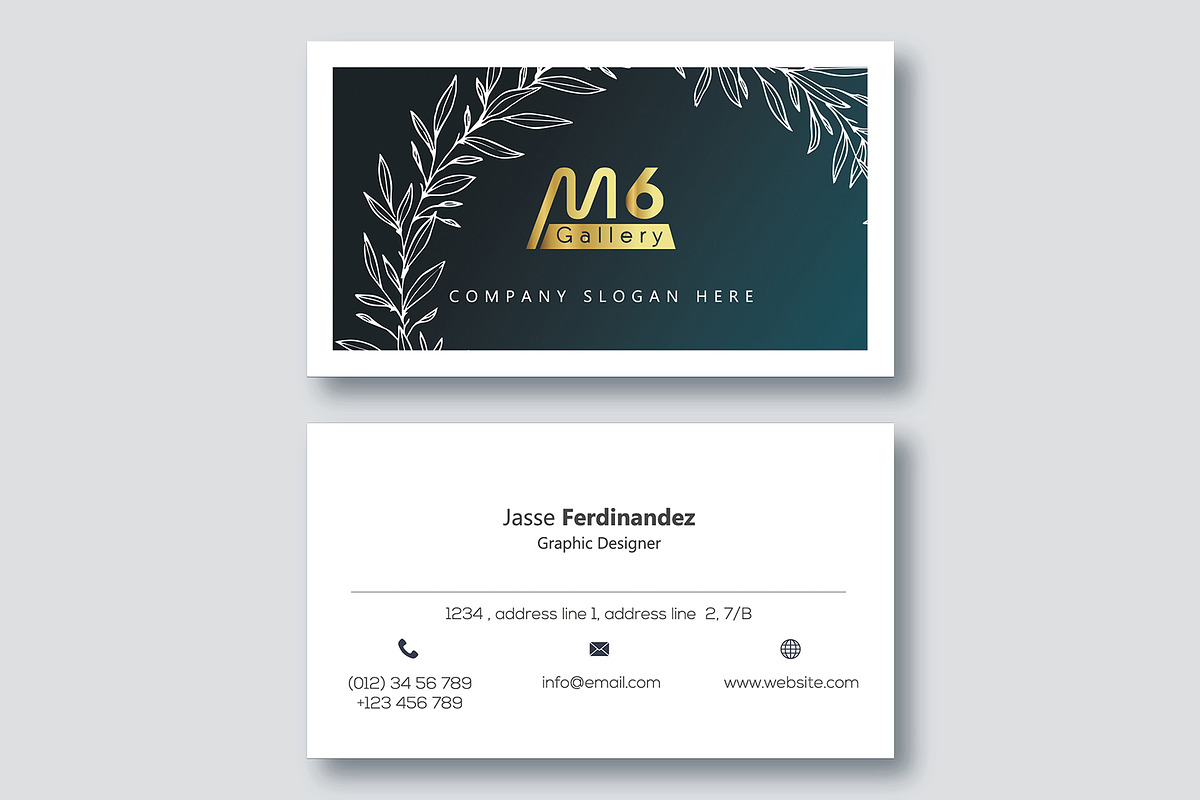Floral Business Card Template- S06, a Business Card Template by M6 Gallery (Photo 3 of 5)