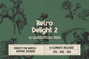 Retro Delight 2 - 15 Illustrations, an Illustration by elliazidi.designs
